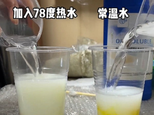 不同的水温与水性聚氨酯注浆液反应实验